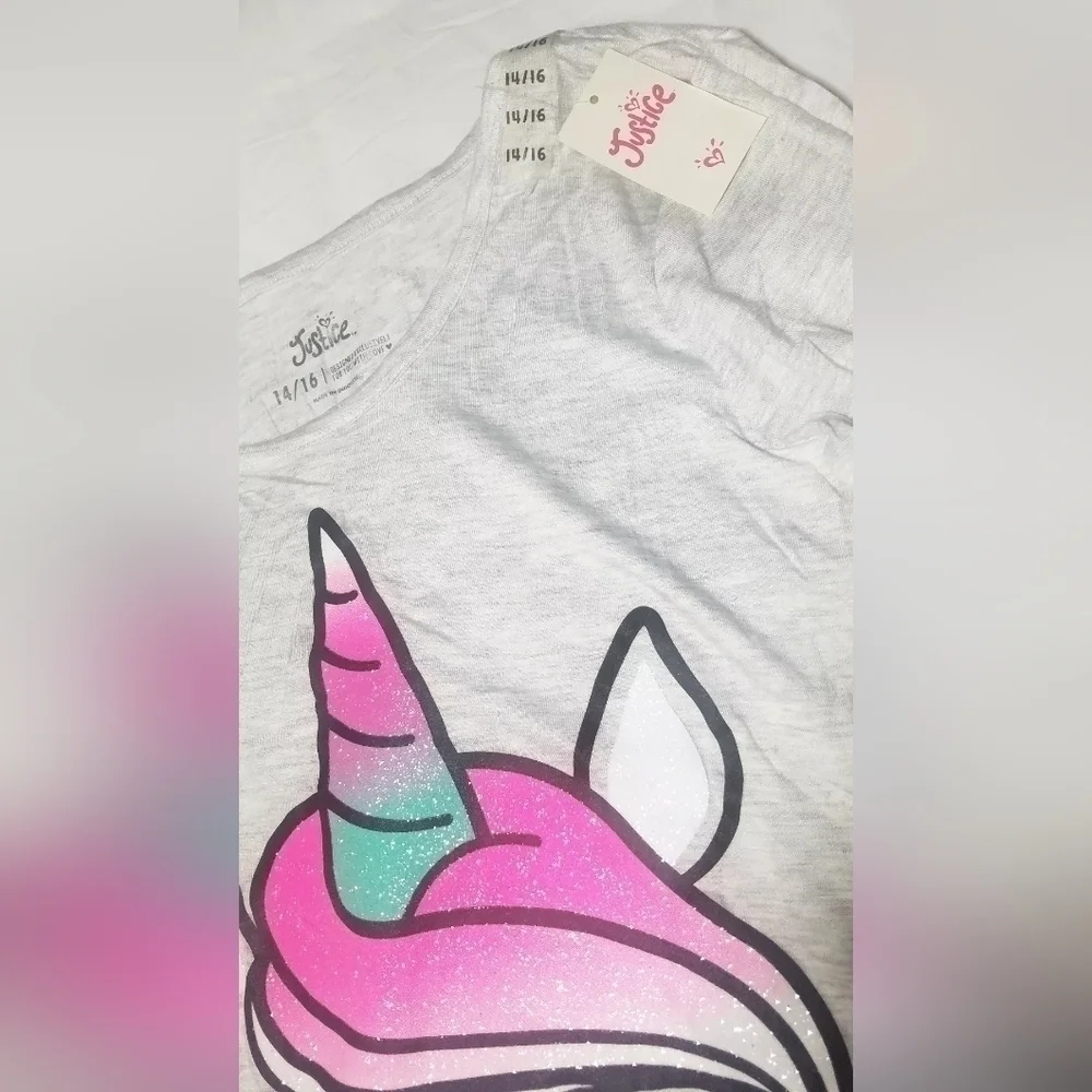 Justice Unicorn Long Sleeve Top Lipgloss Initial Tumbler